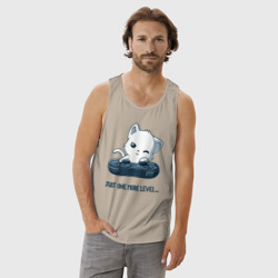 Мужская майка хлопок Геймер котик с геймпадом - фото 2