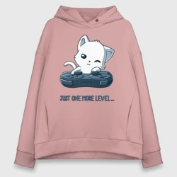 Женское худи Oversize хлопок Геймер котик с геймпадом