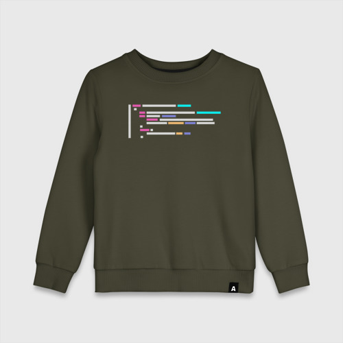 Детский свитшот хлопок Подсветка синтаксиса кода, цвет хаки