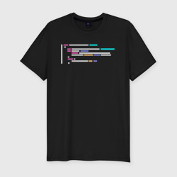 Приталенная футболка Подсветка синтаксиса кода (Мужская)