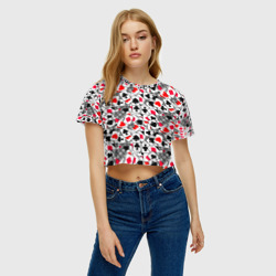 Женская футболка Crop-top 3D Игральные карты - тузы - фото 2