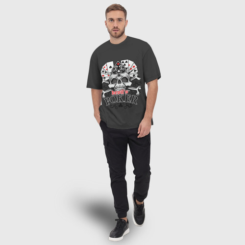 Мужская футболка oversize 3D Poker devil's, цвет 3D печать - фото 5