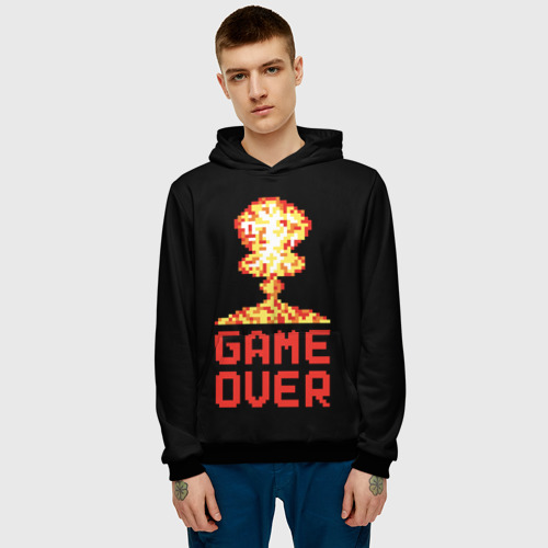 Мужская толстовка 3D Game over - atomic explosion, цвет черный - фото 3