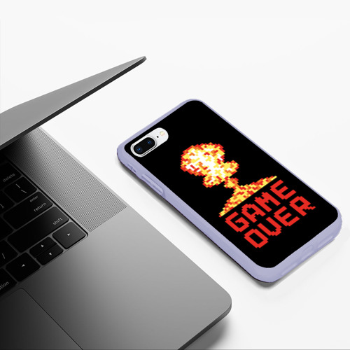 Чехол для iPhone 7Plus/8 Plus матовый Game over - atomic explosion, цвет светло-сиреневый - фото 5