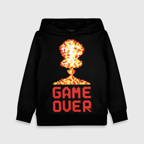 Детская толстовка 3D Game over - atomic explosion, цвет черный