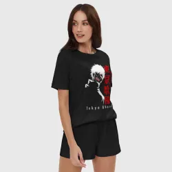 Женская пижама с шортиками хлопок Токийский гуль - фото 2