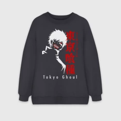 Женский свитшот oversize без начеса хлопок Токийский гуль