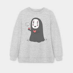 Женский свитшот oversize без начеса хлопок Унесённые призраками - Безликий призрак