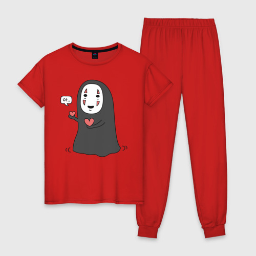 Женская пижама хлопок с принтом Унесённые призраками Безликий, вид спереди #2