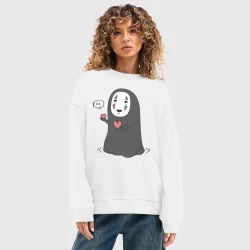 Женский свитшот oversize без начеса хлопок Унесённые призраками - Безликий призрак - фото 2