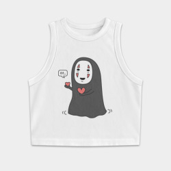 Женская укороченная майка-топ хлопок Унесённые призраками - Безликий призрак