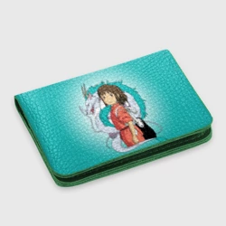 Картхолдер с принтом Тихиро и Хаку зеленый фон