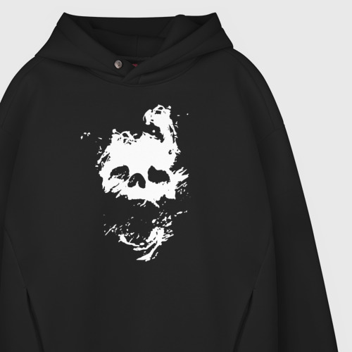 Мужское худи Oversize хлопок Destiny череп skull, цвет черный - фото 4