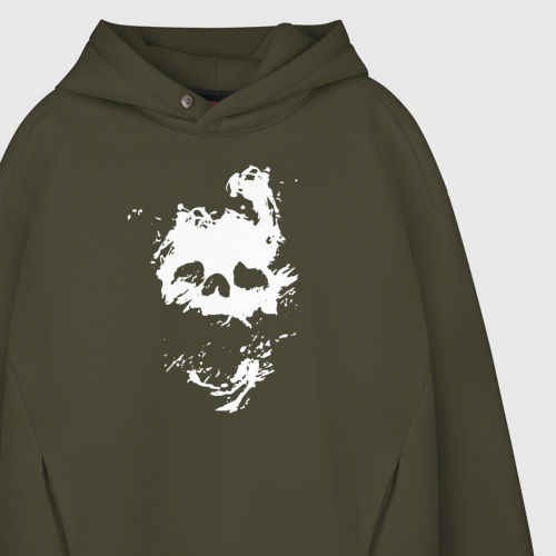 Мужское худи Oversize хлопок Destiny череп skull, цвет хаки - фото 4