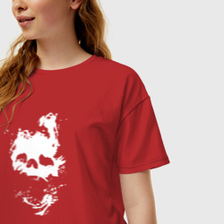 Женская футболка хлопок Oversize Destiny череп skull - фото 2