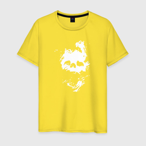 Мужская футболка хлопок Destiny череп skull, цвет желтый