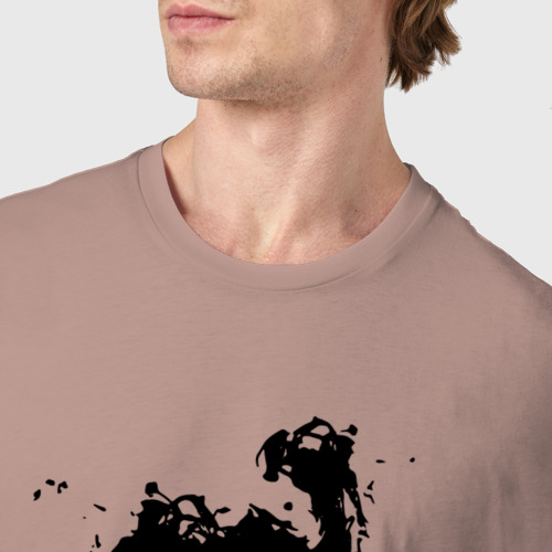 Мужская футболка хлопок Destiny, цвет пыльно-розовый - фото 6