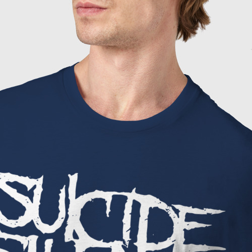 Мужская футболка хлопок Suicide Silence, цвет темно-синий - фото 6