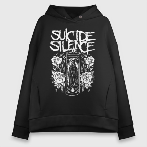 Женское худи Oversize хлопок Suicide Silence, цвет черный