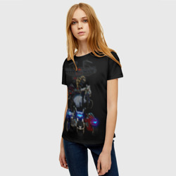Женская футболка 3D Мыши рокеры с марса байкеры - фото 2