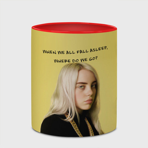 Кружка с полной запечаткой billie eilish, цвет белый + красный - фото 4