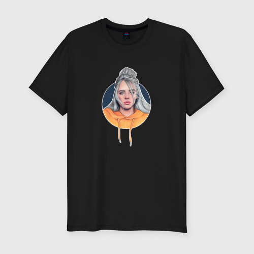 Мужская футболка хлопок Slim Billie Eilish, цвет черный