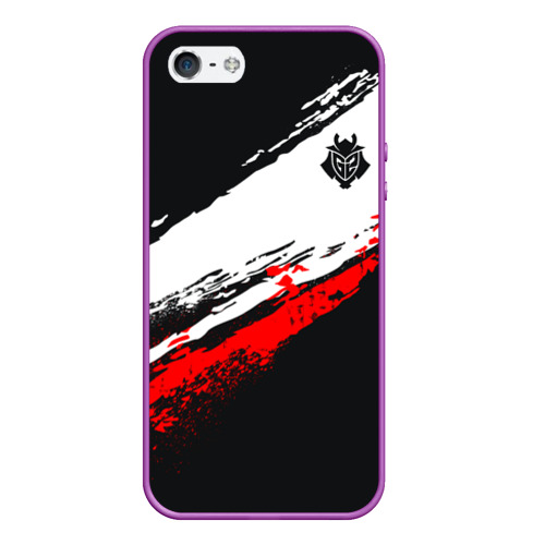 Чехол для iPhone 5/5S матовый Cs:go - G2 eSports The Form 2, цвет фиолетовый