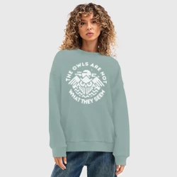 Женский свитшот oversize без начеса хлопок Твин Пикс - фото 2