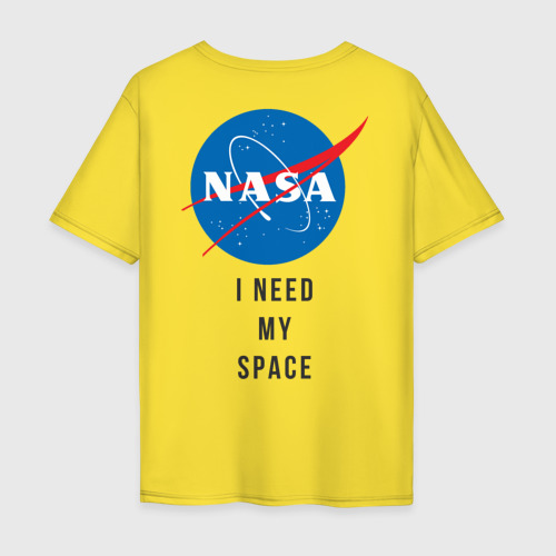 Мужская футболка хлопок Oversize Nasa i need my space, цвет желтый - фото 2