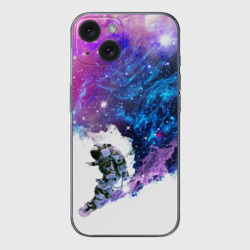 Чехол для iPhone 15 силиконовый с защитой камеры Космический сноуборд