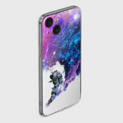 Чехол для iPhone 15 силиконовый с защитой камеры Космический сноуборд - фото 2