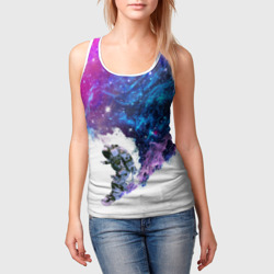 Женская майка 3D Космический сноуборд - фото 2