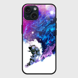 Чехол силиконовый для Apple iPhone 15 матовый Космический сноуборд