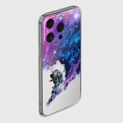 Чехол для iPhone 15 Pro Max силиконовый с защитой камеры Космический сноуборд - фото 2