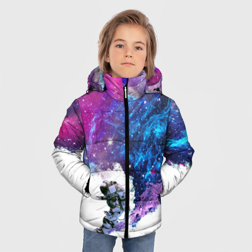 Зимняя куртка для мальчиков 3D Космический сноуборд, цвет красный - фото 3