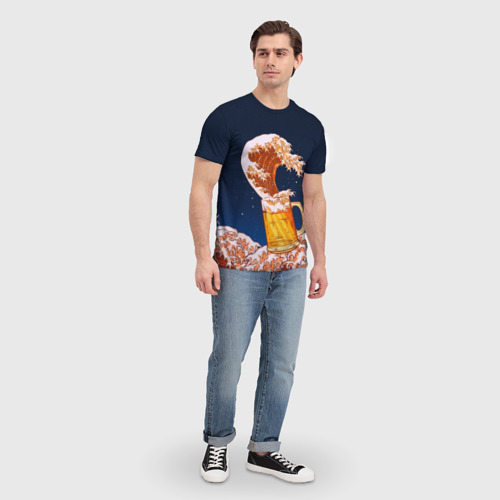 Мужская футболка 3D Пенные волны - фото 5