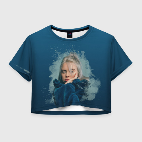 Женская футболка Crop-top 3D Billie Eilish, цвет 3D печать