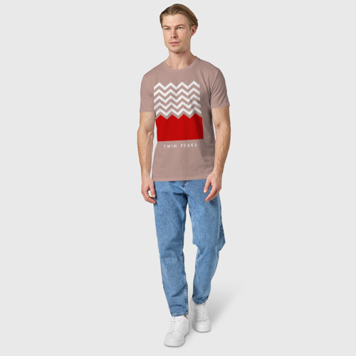 Мужская футболка хлопок с принтом Твин Пикс, вид сбоку #3