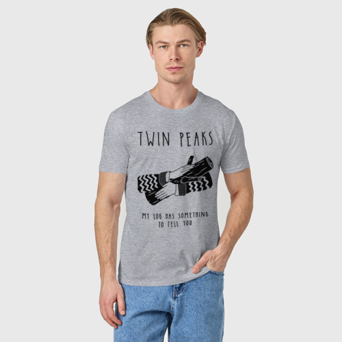 Мужская футболка хлопок Твин Пикс, цвет меланж - фото 3