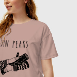 Женская футболка хлопок Oversize Твин Пикс - фото 2