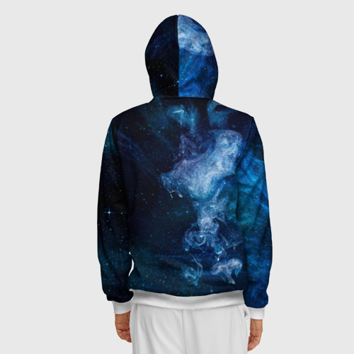 Мужская толстовка 3D на молнии Синий космос, цвет белый - фото 4