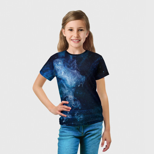 Детская футболка 3D Синий космос, цвет 3D печать - фото 5