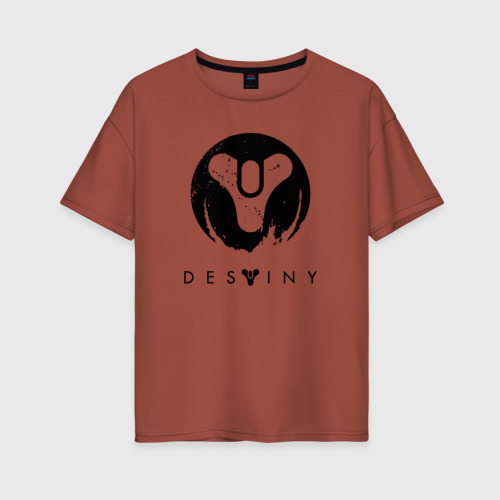 Женская футболка хлопок Oversize Destiny, цвет кирпичный