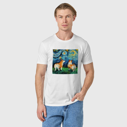 Мужская футболка хлопок Корги Ван Гога - фото 3