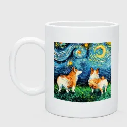 Кружка керамическая Корги Ван Гога