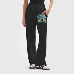 Женские брюки oversize без начеса хлопок Корги Ван Гога - фото 2