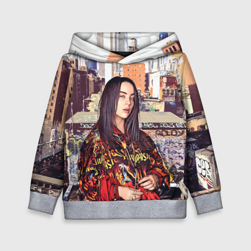 Детская толстовка 3D Billie Eilish, цвет меланж