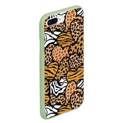 Чехол для iPhone 7Plus/8 Plus матовый Сердца из шкур африканских животных - фото 2