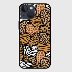 Чехол для iPhone 13 mini Сердца из шкур африканских животных