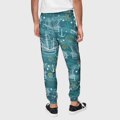 Мужские брюки 3D Парусники в море - паттерн, цвет 3D печать - фото 5